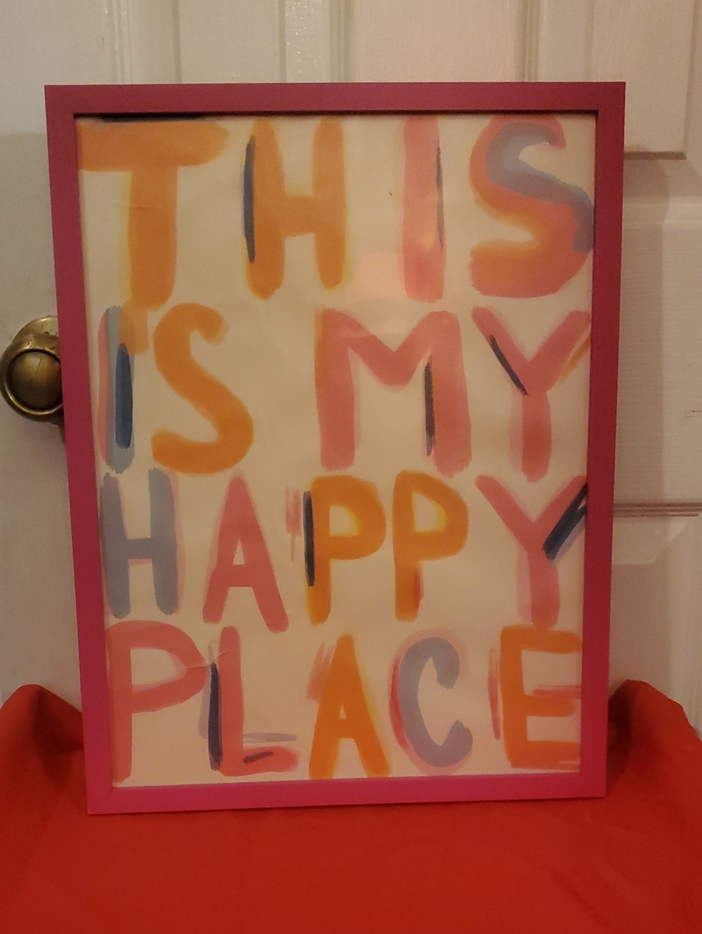 12x16  Graphic Design Pink & Orange Wall  Art
